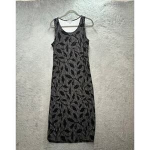 Habitat Clothes to Live In Medium Maxi Dress Gray and Black Sleeveless Stretchy